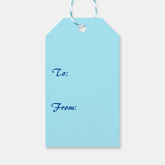 Moderne minimalistische kerstboom met blauwe sterr cadeaulabel (Achterkant)