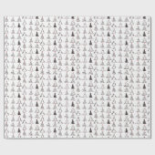 Moderne minimalistische kerstboom patroon geschenk cadeaupapier (Vlak)