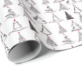 Moderne minimalistische kerstboom patroon geschenk cadeaupapier (Rol Hoek)