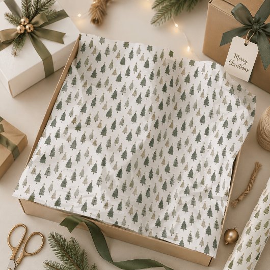 Moderne Minimalistische Kerstboom Patroon Tissuepapier