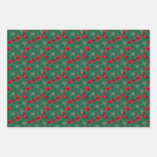 Moderne minimalistische kerstboom, rood groen inpakpapier vel (Voorkant 2)