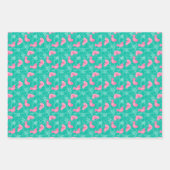 Moderne minimalistische kerstboom roze Blauwgroen Inpakpapier Vel (Voorkant 2)