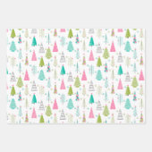 Moderne minimalistische kerstboom Roze Blauwgroen Inpakpapier Vel (Voorkant 2)