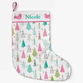 Moderne minimalistische kerstboom roze kleine kerstsok (Voorkant)