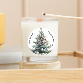Moderne Minimalistische Kerstboom Vakantie Cadeaub Ronde Sticker