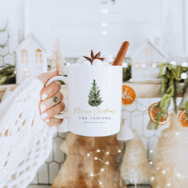 Moderne minimalistische kerstboom Vrolijk kerstfee Koffiemok