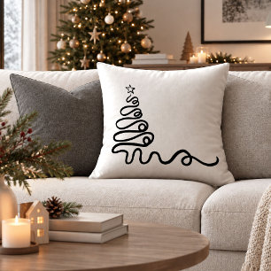 Moderne Minimalistische Kerstboom Worp Kussen Kuns