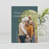 Moderne, minimalistische kerstboomfotokaart feestdagenkaart (Staand voorkant)