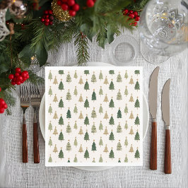 Moderne Minimalistische Kerstboompatroon Servetten