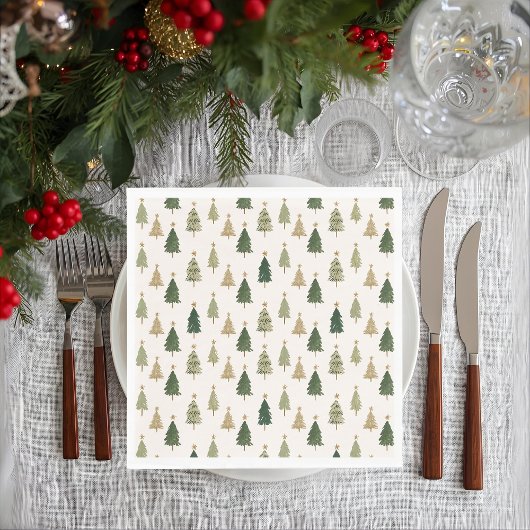 Moderne Minimalistische Kerstboompatroon Servetten