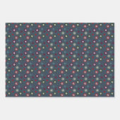 Moderne minimalistische kerstboomset Blauw Rood Inpakpapier Vel (Voorkant 3)