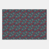 Moderne minimalistische kerstboomset Blauw Rood Inpakpapier Vel (Voorkant 2)
