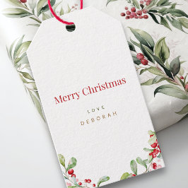 Moderne Minimalistische Kerstcadeautag | Aangepast Cadeaulabel
