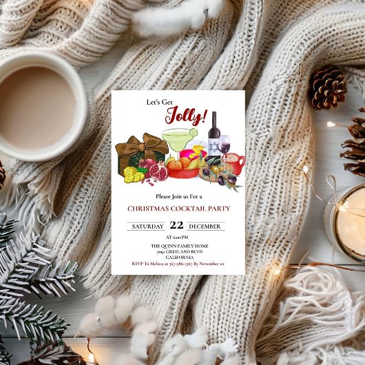 Moderne minimalistische kerstcocktail party kaart