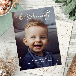 Moderne Minimalistische Kerstelijke Gouden Vakanti Feestdagenkaart
