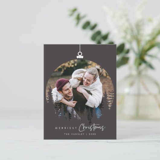 Moderne, minimalistische kerstfamilie Foto Briefkaart (Staand voorkant)