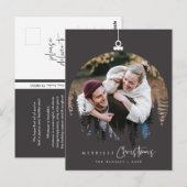 Moderne, minimalistische kerstfamilie Foto Briefkaart (Voorkant / Achterkant)