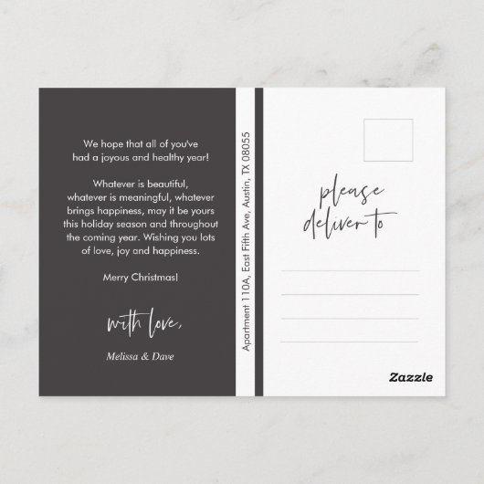 Moderne, minimalistische kerstfamilie Foto Briefkaart (Achterkant)