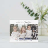 Moderne, minimalistische kerstfamilie Foto Briefkaart (Staand voorkant)