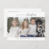 Moderne, minimalistische kerstfamilie Foto Briefkaart (Voorkant / Achterkant)