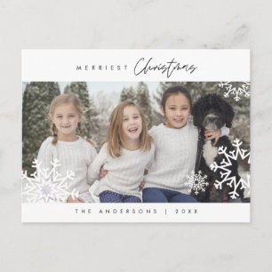 Moderne, minimalistische kerstfamilie Foto Briefkaart