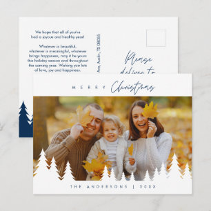 Moderne, minimalistische kerstfamilie Foto Briefkaart