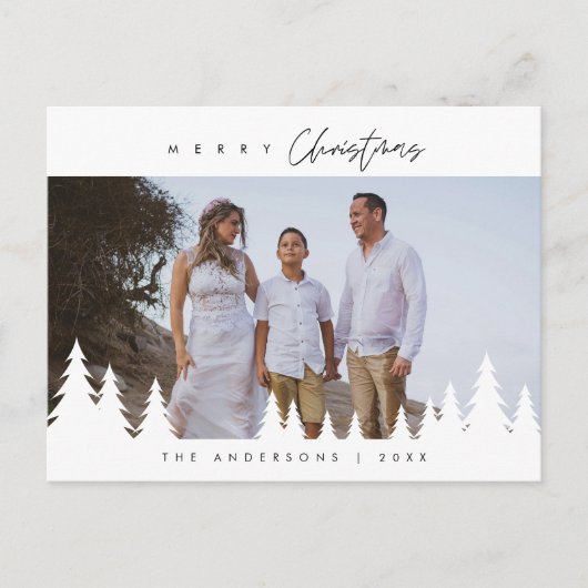 Moderne, minimalistische kerstfamilie Foto Briefkaart (Voorkant)