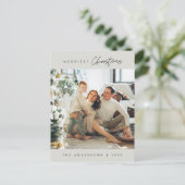 Moderne, minimalistische kerstfamilie Foto Briefkaart (Staand voorkant)