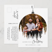 Moderne, minimalistische kerstfamilie Foto Briefkaart (Voorkant / Achterkant)