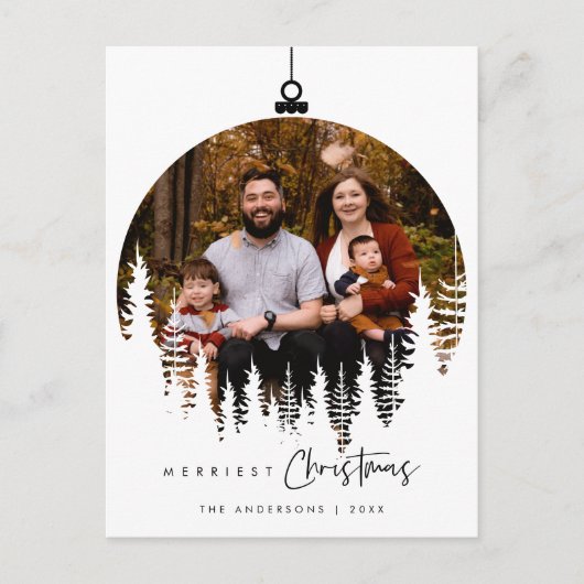 Moderne, minimalistische kerstfamilie Foto Briefkaart (Voorkant)