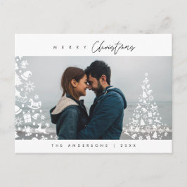 Moderne, minimalistische kerstfamilie Foto Briefkaart