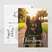 Moderne, minimalistische kerstfamilie Foto Briefkaart (Voorkant / Achterkant)