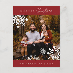 Moderne, minimalistische kerstfamilie Foto Briefkaart
