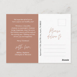 Moderne, minimalistische kerstfamilie Foto Briefkaart