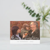 Moderne, minimalistische kerstfamilie foto briefkaart (Staand voorkant)