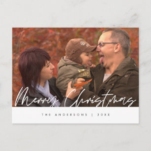 Moderne, minimalistische kerstfamilie foto briefkaart