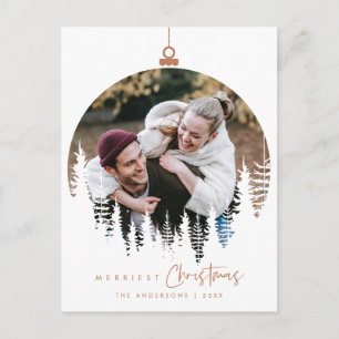 Moderne, minimalistische kerstfamilie Foto Briefkaart