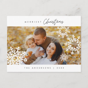 Moderne, minimalistische kerstfamilie Foto Briefkaart