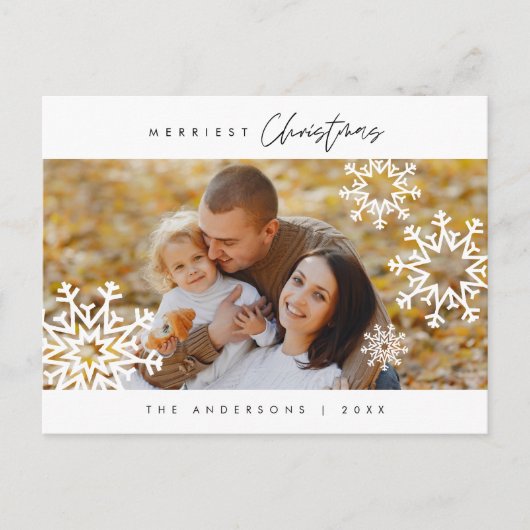 Moderne, minimalistische kerstfamilie Foto Briefkaart (Voorkant)