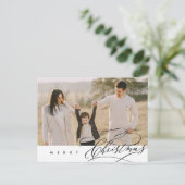 Moderne, minimalistische kerstfamilie foto briefkaart (Staand voorkant)