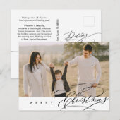 Moderne, minimalistische kerstfamilie foto briefkaart (Voorkant / Achterkant)