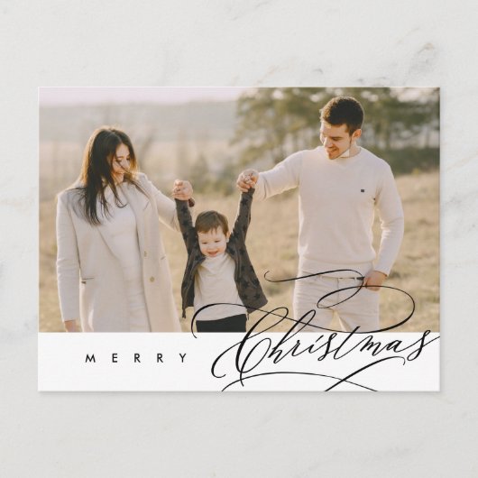 Moderne, minimalistische kerstfamilie foto briefkaart (Voorkant)