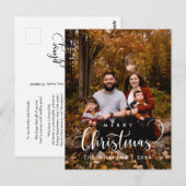 Moderne, minimalistische kerstfamilie foto briefkaart (Voorkant / Achterkant)