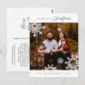 Moderne, minimalistische kerstfamilie Foto Briefkaart (Voorkant / Achterkant)