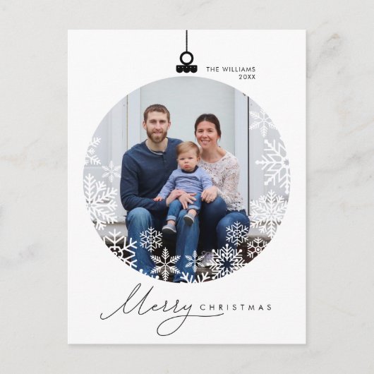 Moderne, minimalistische kerstfamilie Foto Briefkaart (Voorkant)