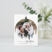 Moderne, minimalistische kerstfamilie Foto Briefkaart (Staand voorkant)