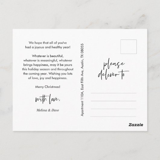 Moderne, minimalistische kerstfamilie Foto Briefkaart (Achterkant)