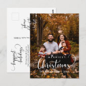 Moderne, minimalistische kerstfamilie Foto Briefkaart (Voorkant / Achterkant)