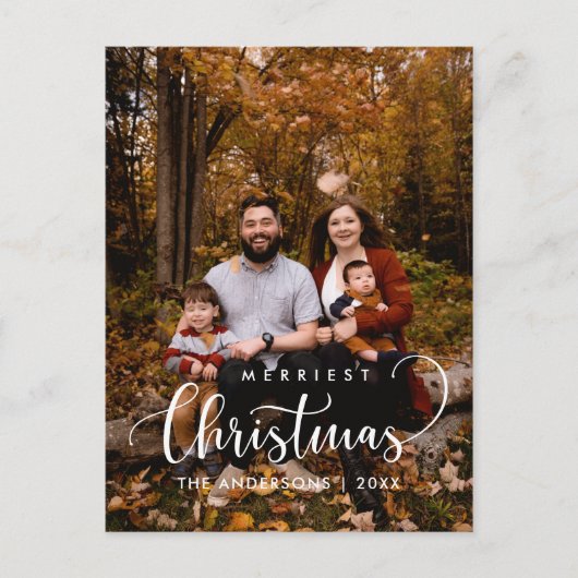 Moderne, minimalistische kerstfamilie Foto Briefkaart (Voorkant)