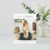 Moderne, minimalistische kerstfamilie Foto Briefkaart (Staand voorkant)